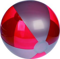 Inflatable Translucent Red/Silver Beach Ball (16") 1 Inflatable Translucent Red/Silver Beach Ball (16") 1