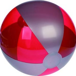 Inflatable Translucent Red/Silver Beach Ball (16") 1 Inflatable Translucent Red/Silver Beach Ball (16") 1
