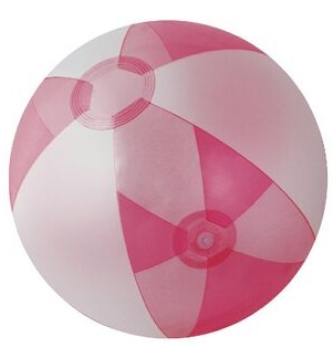 Inflatable Opaque White/Translucent Pink Beach Ball (16") 1 Inflatable Opaque White/Translucent Pink Beach Ball (16") 1
