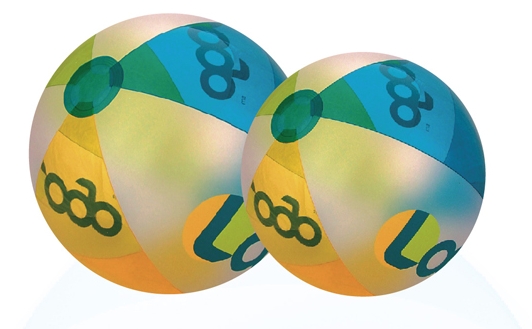 12" Inflatable Translucent Lime Green/Orange/Teal with Opaque White Beach Ball 1 12" Inflatable Translucent Lime Green/Orange/Teal with Opaque White Beach Ball 1
