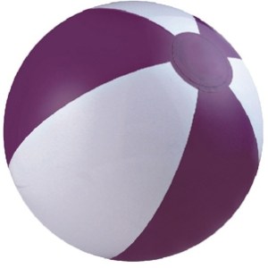 16" Inflatable Purple and White Beach Ball 1 16" Inflatable Purple and White Beach Ball 1