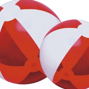 16" Inflatable Translucent Red/White Beach Ball 1 16" Inflatable Translucent Red/White Beach Ball 1