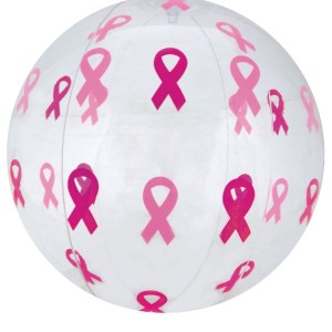 16" Inflatable Alternating Clear w/ Pink Ribbons Beach Ball 1 16" Inflatable Alternating Clear w/ Pink Ribbons Beach Ball 1