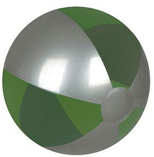 Inflatable Translucent Green/Silver Beach Ball (16") 1 Inflatable Translucent Green/Silver Beach Ball (16") 1
