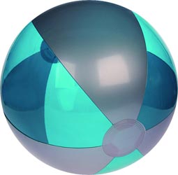 Inflatable Translucent Teal/Silver Beach Ball (16") 1 Inflatable Translucent Teal/Silver Beach Ball (16") 1
