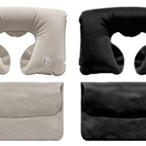 Inflatable Velour Neck Pillow w/ Pouch 1 Inflatable Velour Neck Pillow w/ Pouch 1