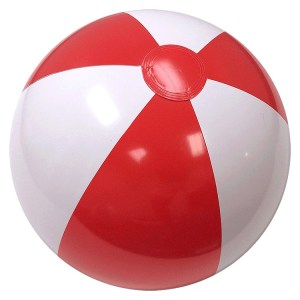 36" Alternating Red and White Inflatable Beach Ball 1 36" Alternating Red and White Inflatable Beach Ball 1