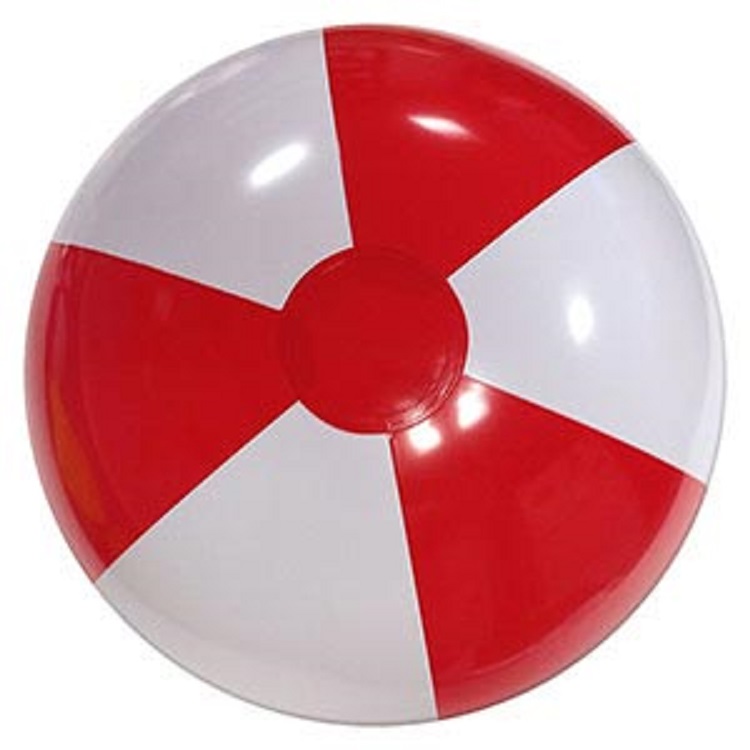 16" Inflatable Alternating Red and White Beach Ball 1 16" Inflatable Alternating Red and White Beach Ball 1