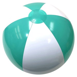 Inflatable Teal/White Beach Ball (16") 1 Inflatable Teal/White Beach Ball (16") 1
