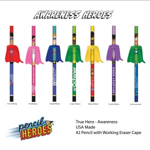 PENCIL HEROES® - Awareness - Unassembled Bulk Pack 1 PENCIL HEROES® - Awareness - Unassembled Bulk Pack 1