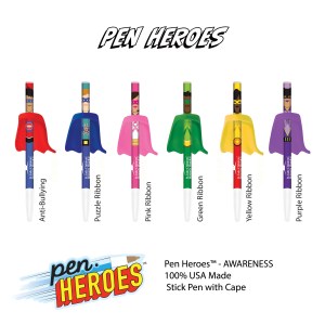 PEN HEROES™ with Cape - Awareness Series - (Individually Bagged - Unassembled) 1 PEN HEROES™ with Cape - Awareness Series - (Individually Bagged - Unassembled) 1