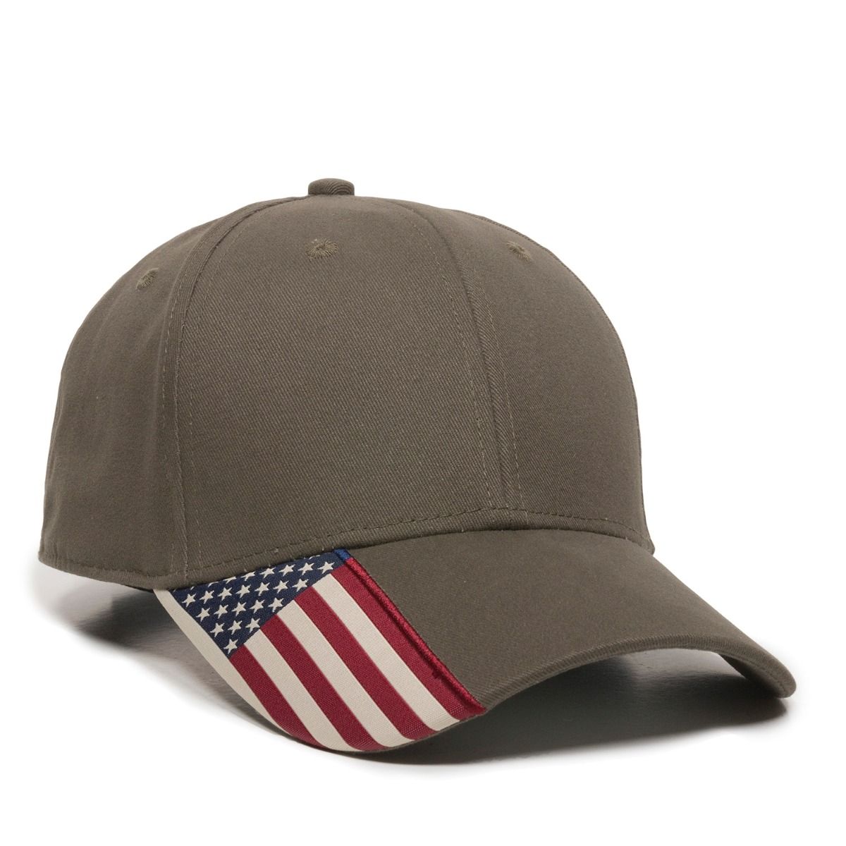 Brushed Twill Cap w/Flag Visor Insert 1
