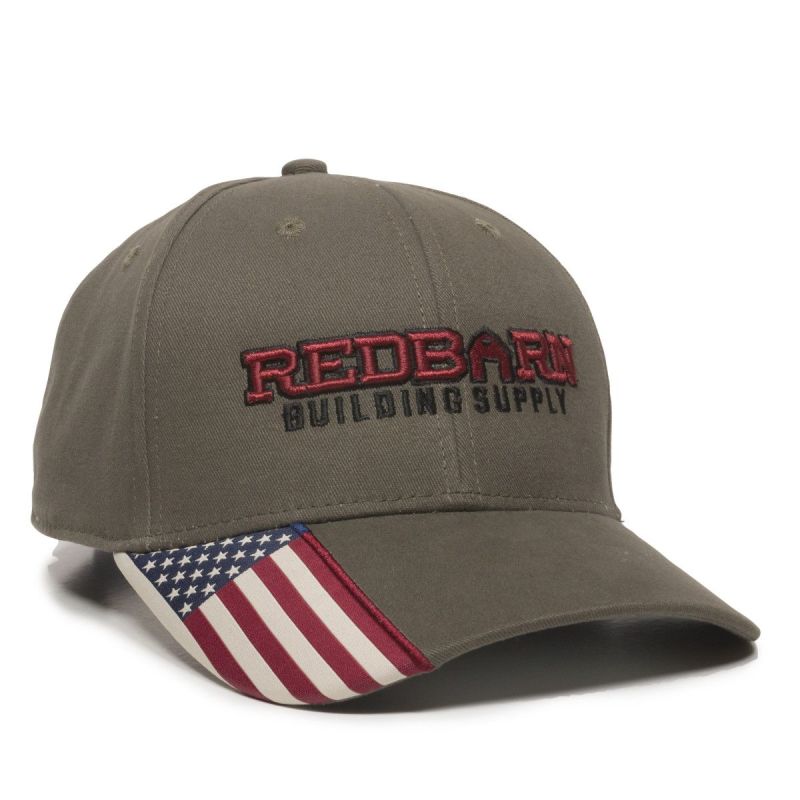 Brushed Twill Cap w/Flag Visor Insert 1 Brushed Twill Cap w/Flag Visor Insert 1