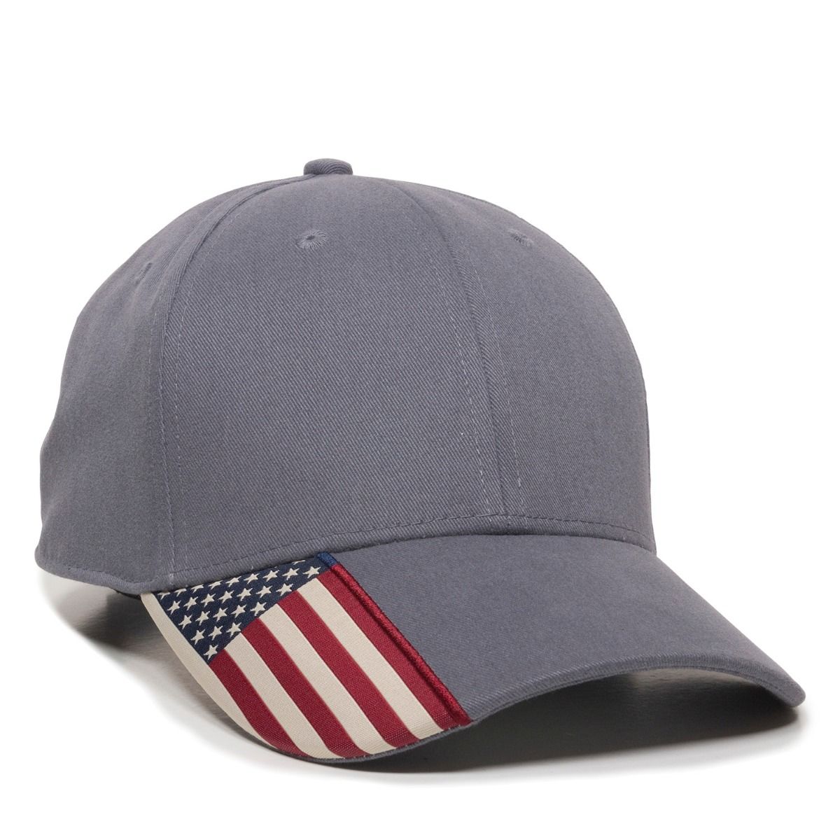 Brushed Twill Cap w/Flag Visor Insert 1