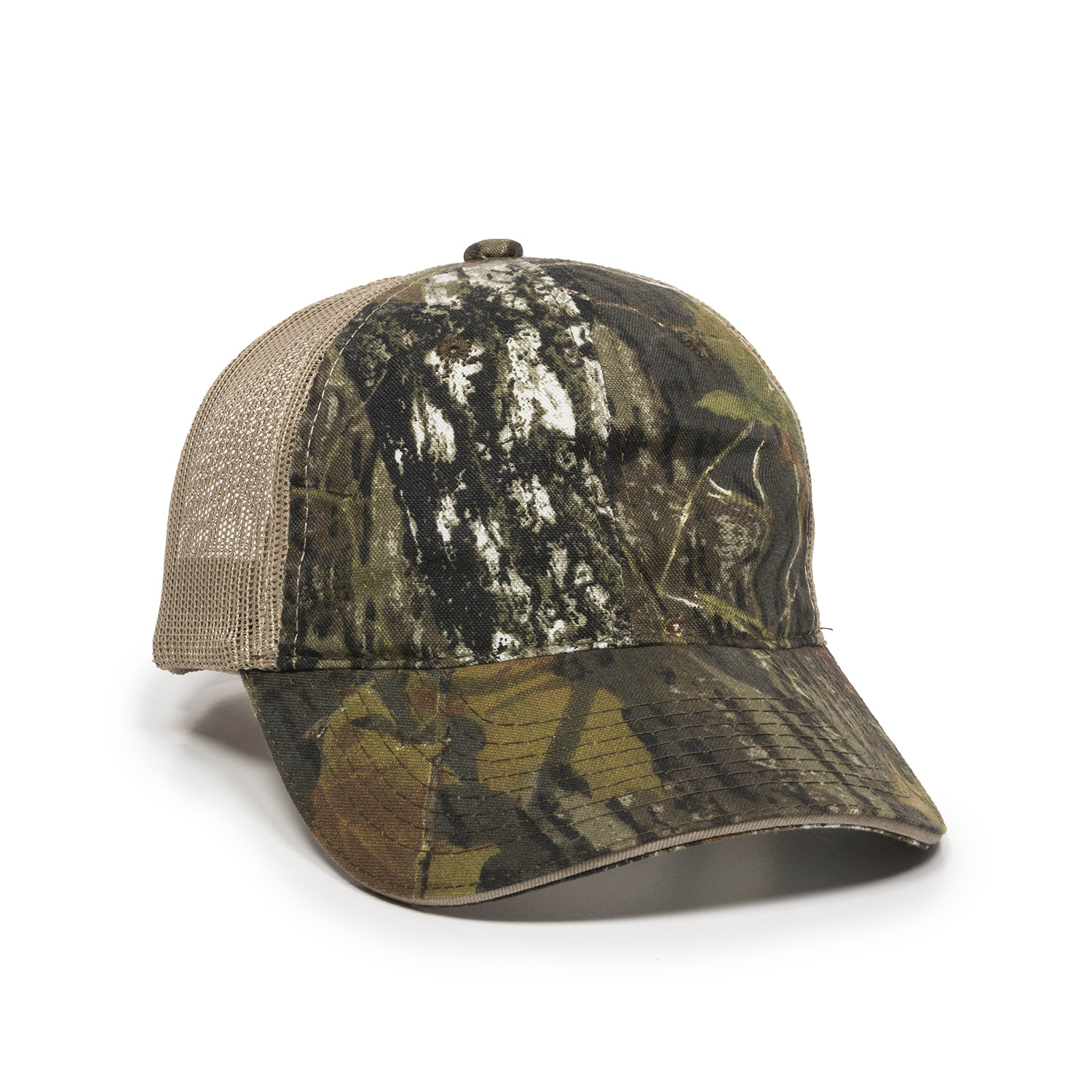 Washed Camo Cap w/Contrasting Mesh Back 1