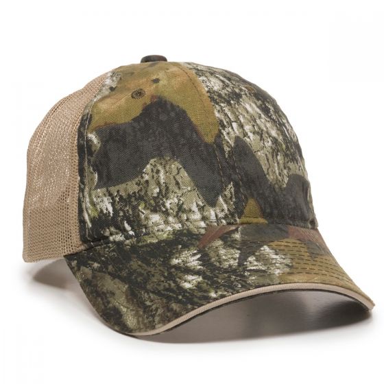 Washed Camo Cap w/Contrasting Mesh Back 1