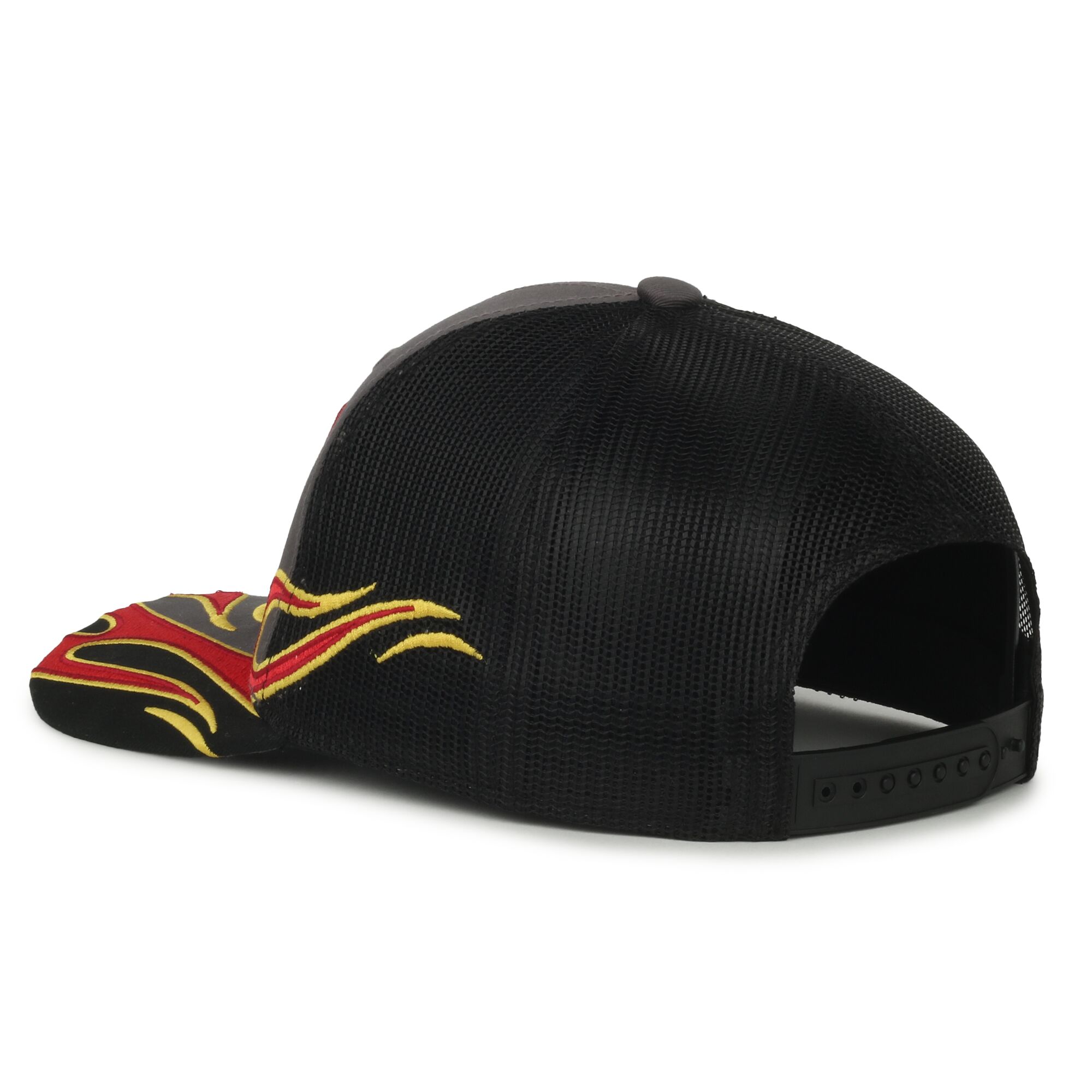 Flame Embroidery Mesh Back Cap 1