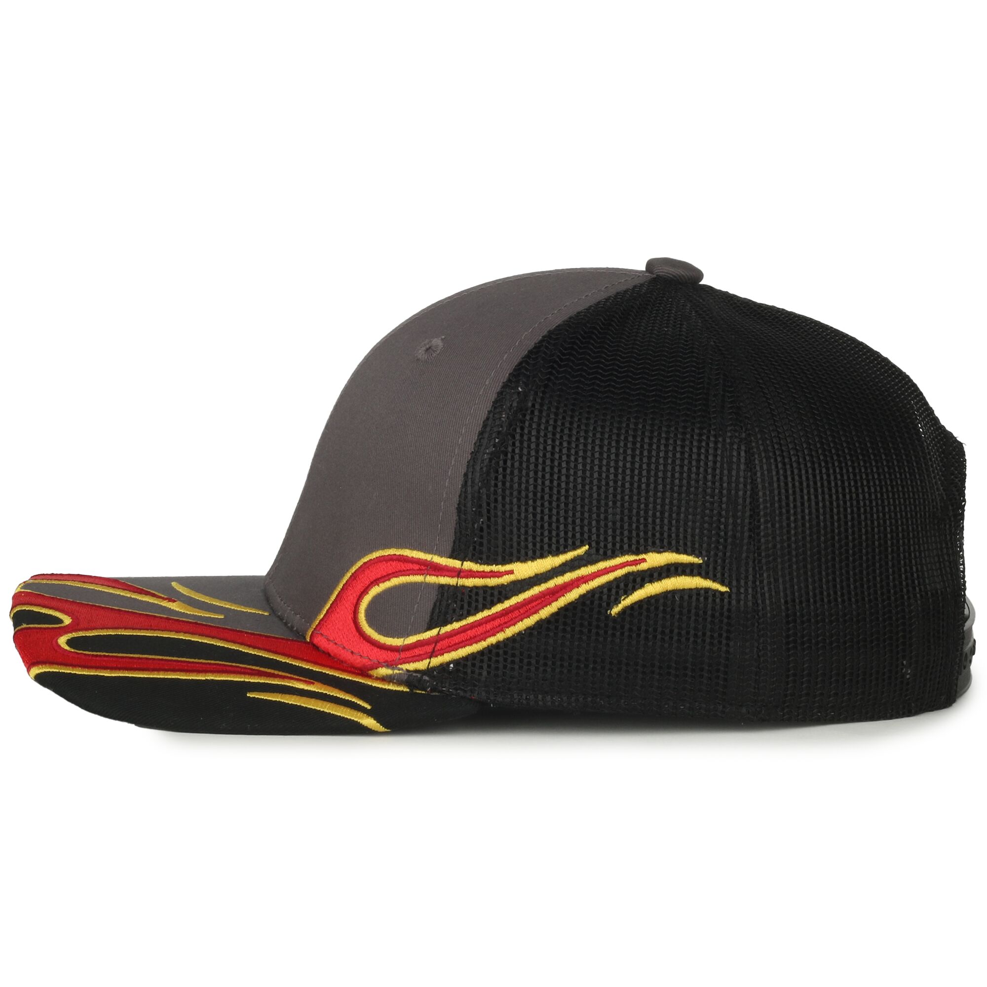 Flame Embroidery Mesh Back Cap 1
