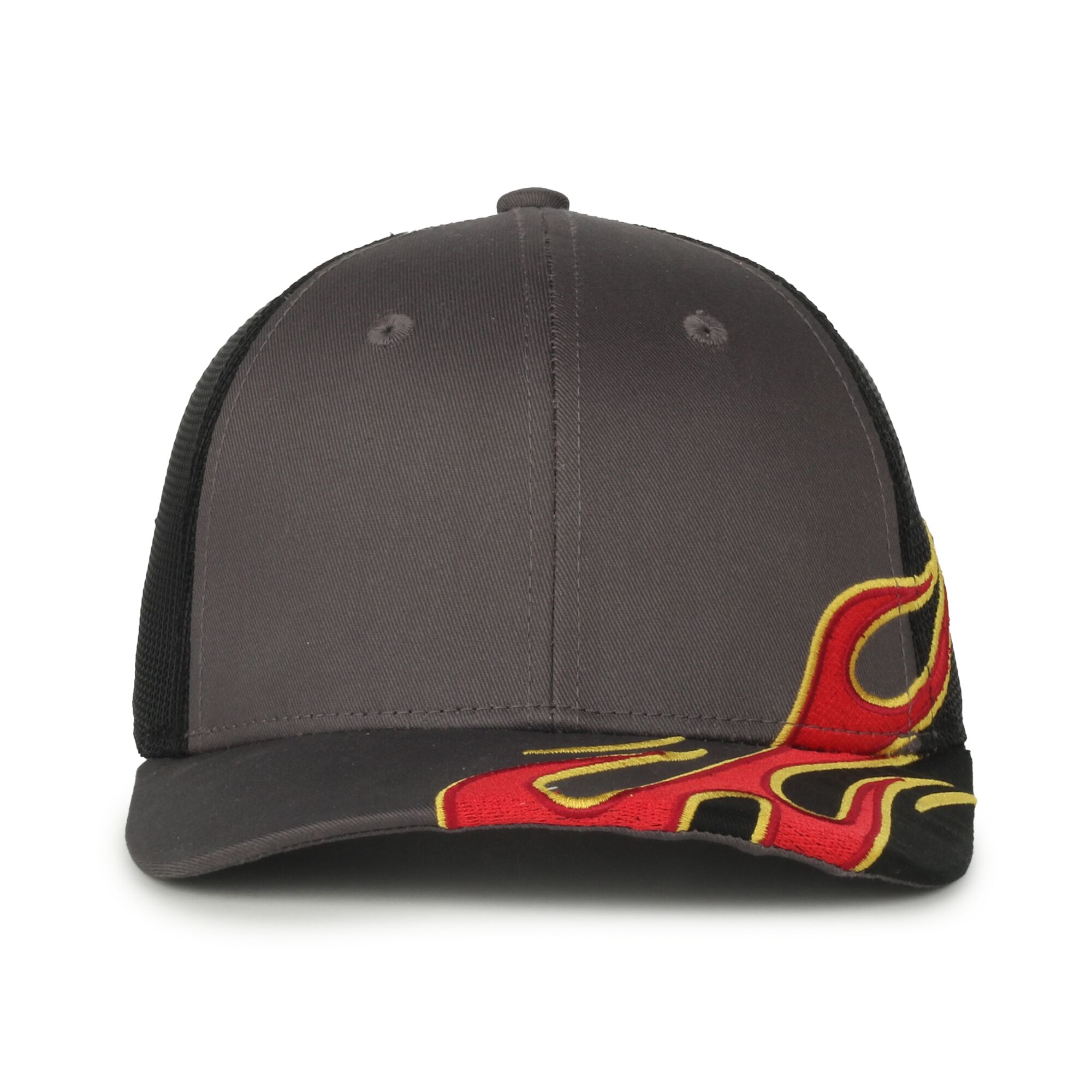 Flame Embroidery Mesh Back Cap 1