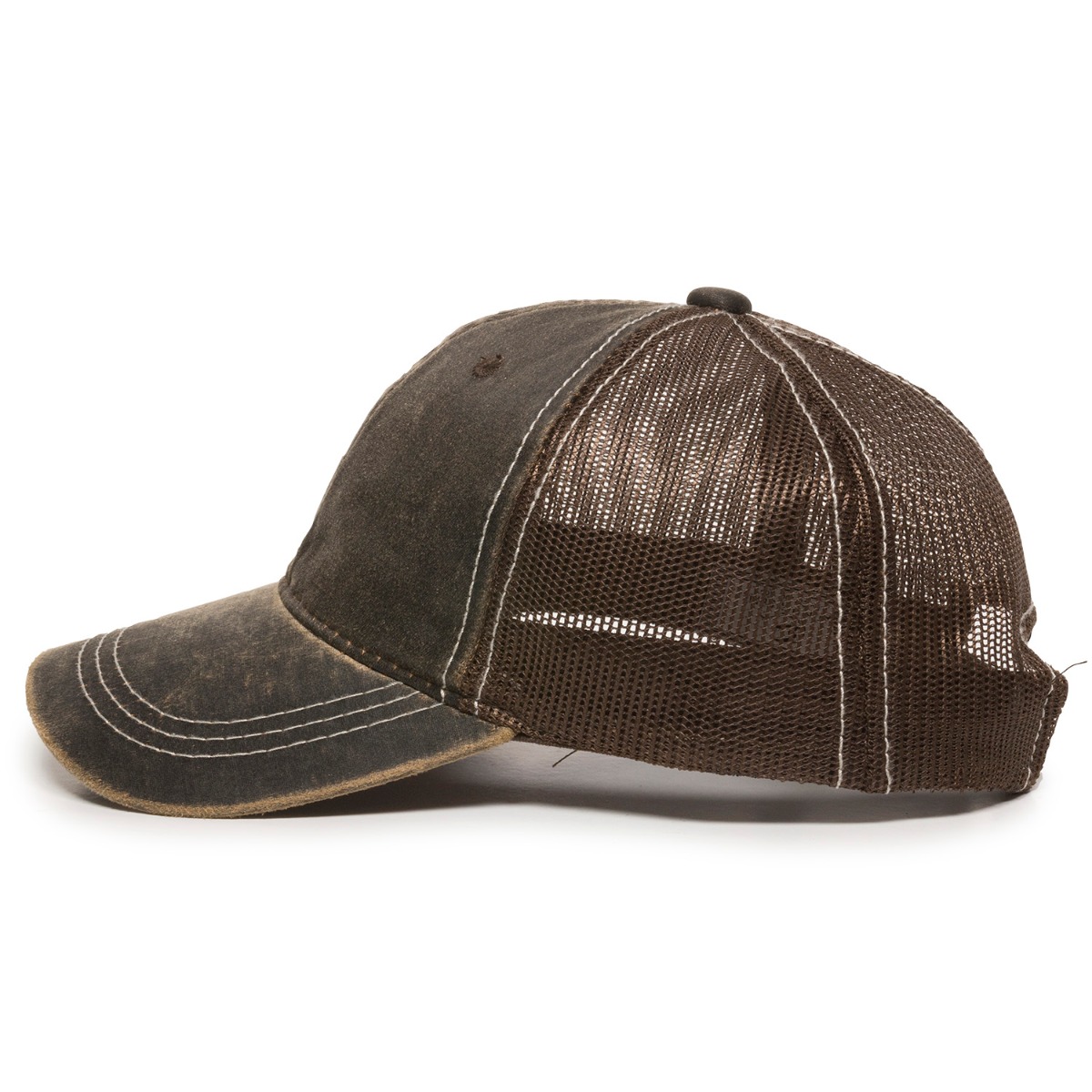 Weathered Cotton Cap w/Mesh Back 2