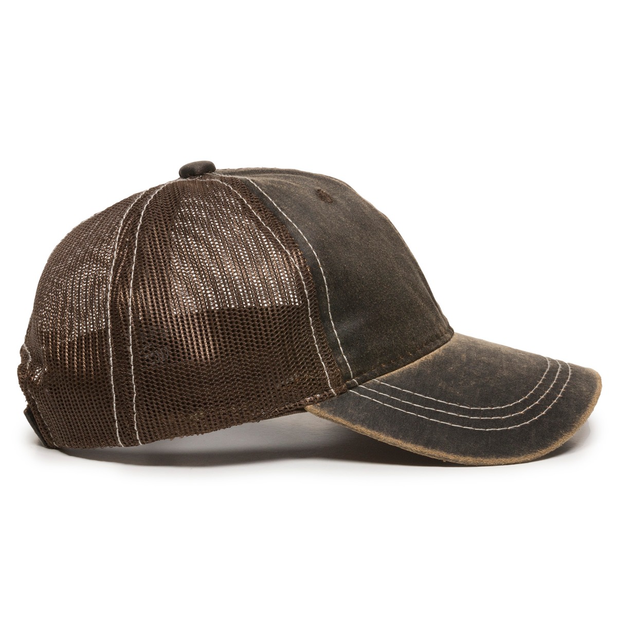 Weathered Cotton Cap w/Mesh Back 2