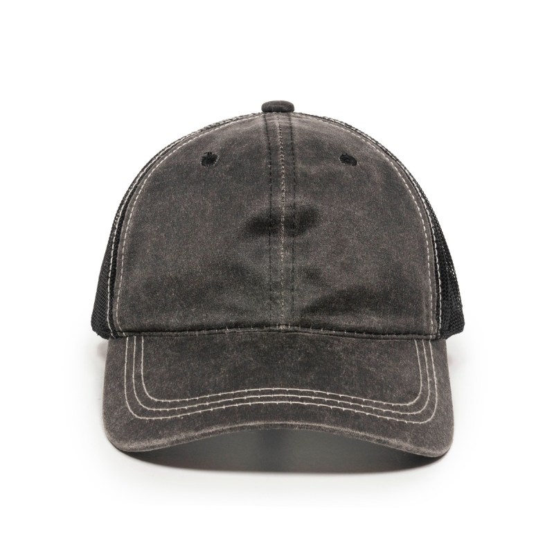 Weathered Cotton Cap w/Mesh Back 2 Weathered Cotton Cap w/Mesh Back 2