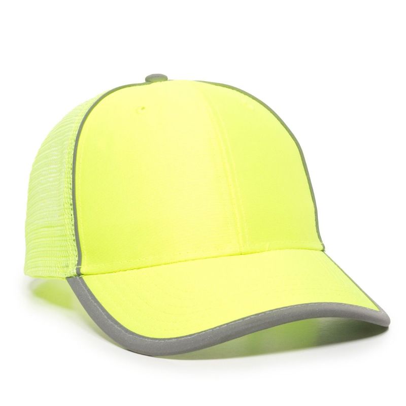 Hi-Vis Polyester Cap w/Reflective Accents & Mesh Back 2 Hi-Vis Polyester Cap w/Reflective Accents & Mesh Back 2