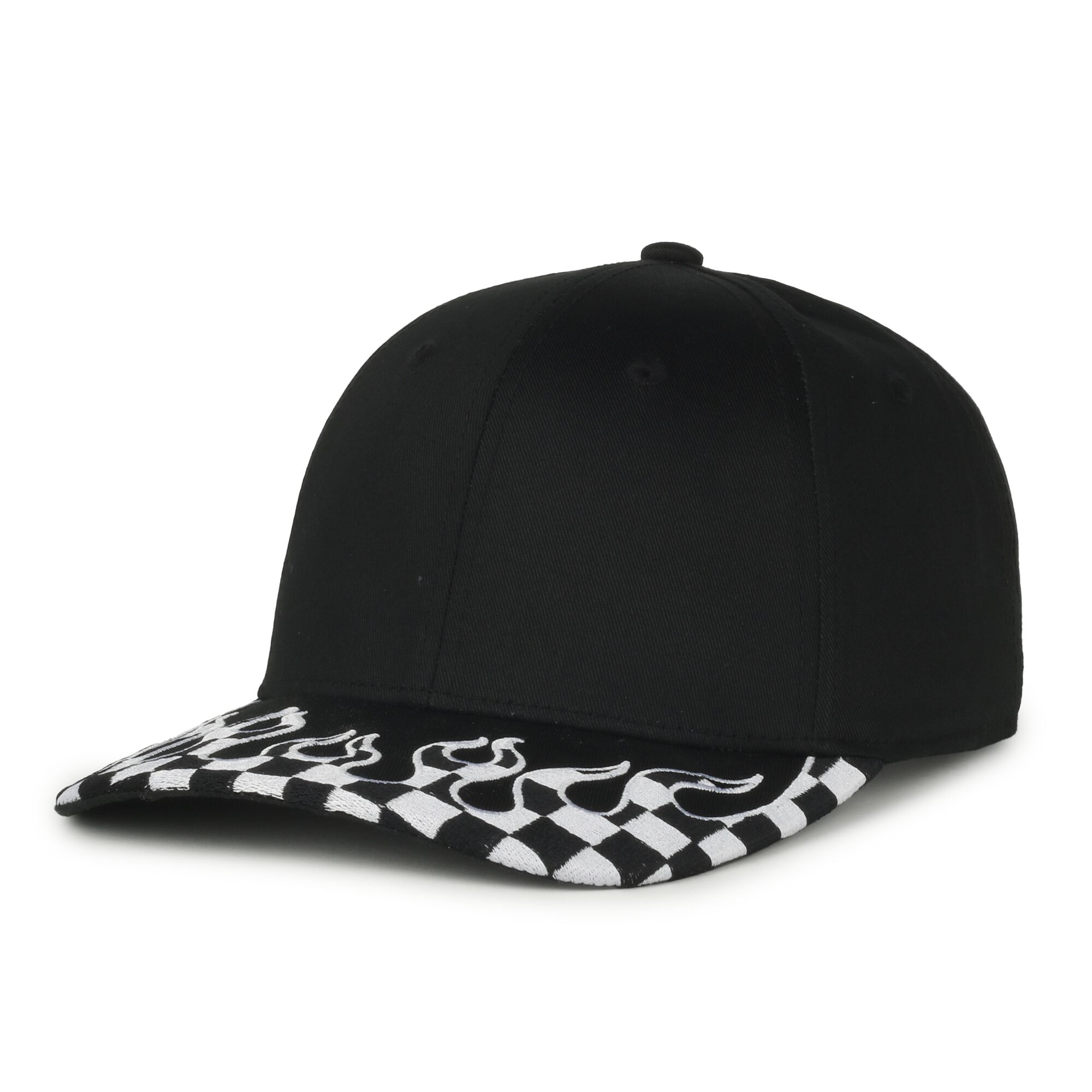 Checkered Flame Solid Back Cap 1