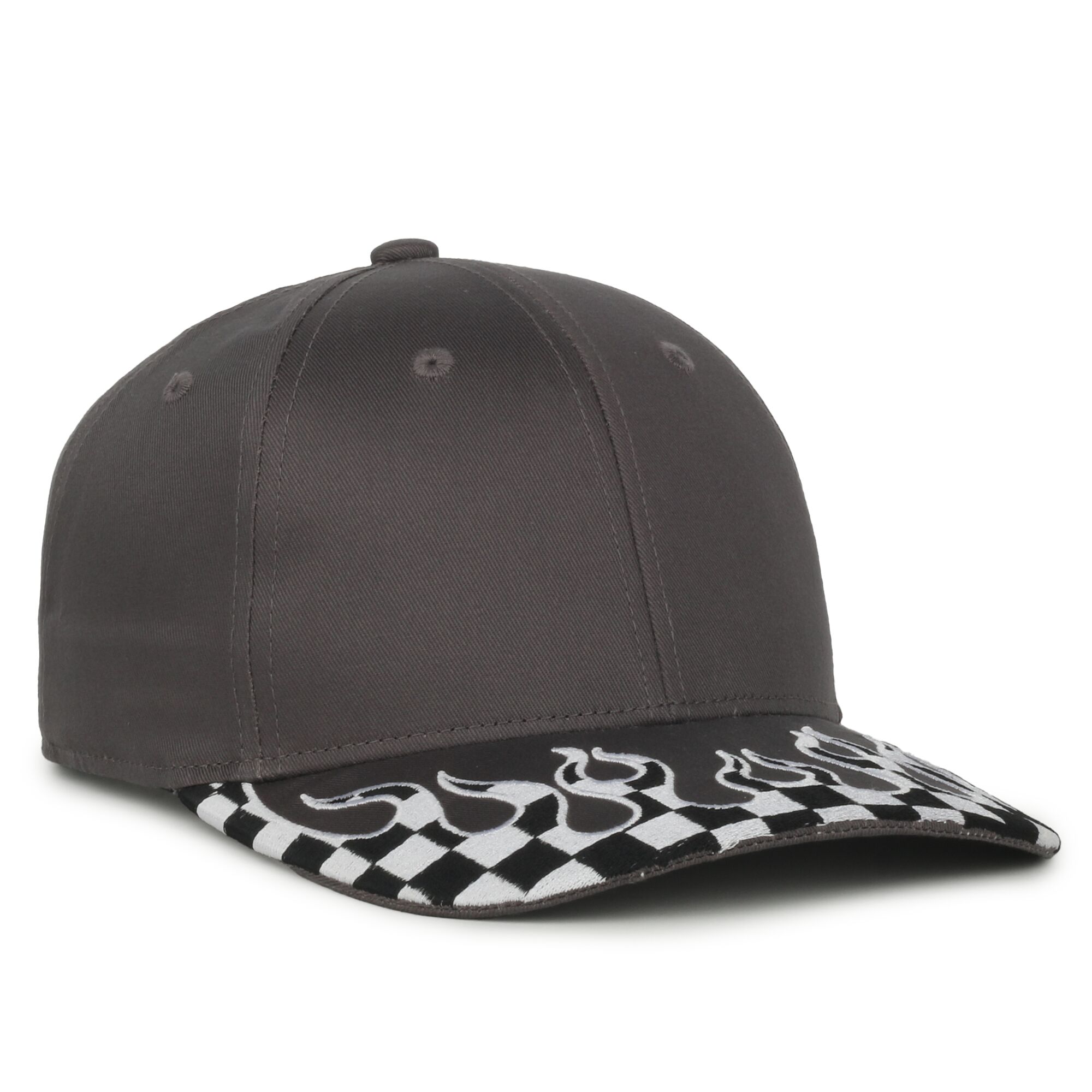 Checkered Flame Solid Back Cap 1