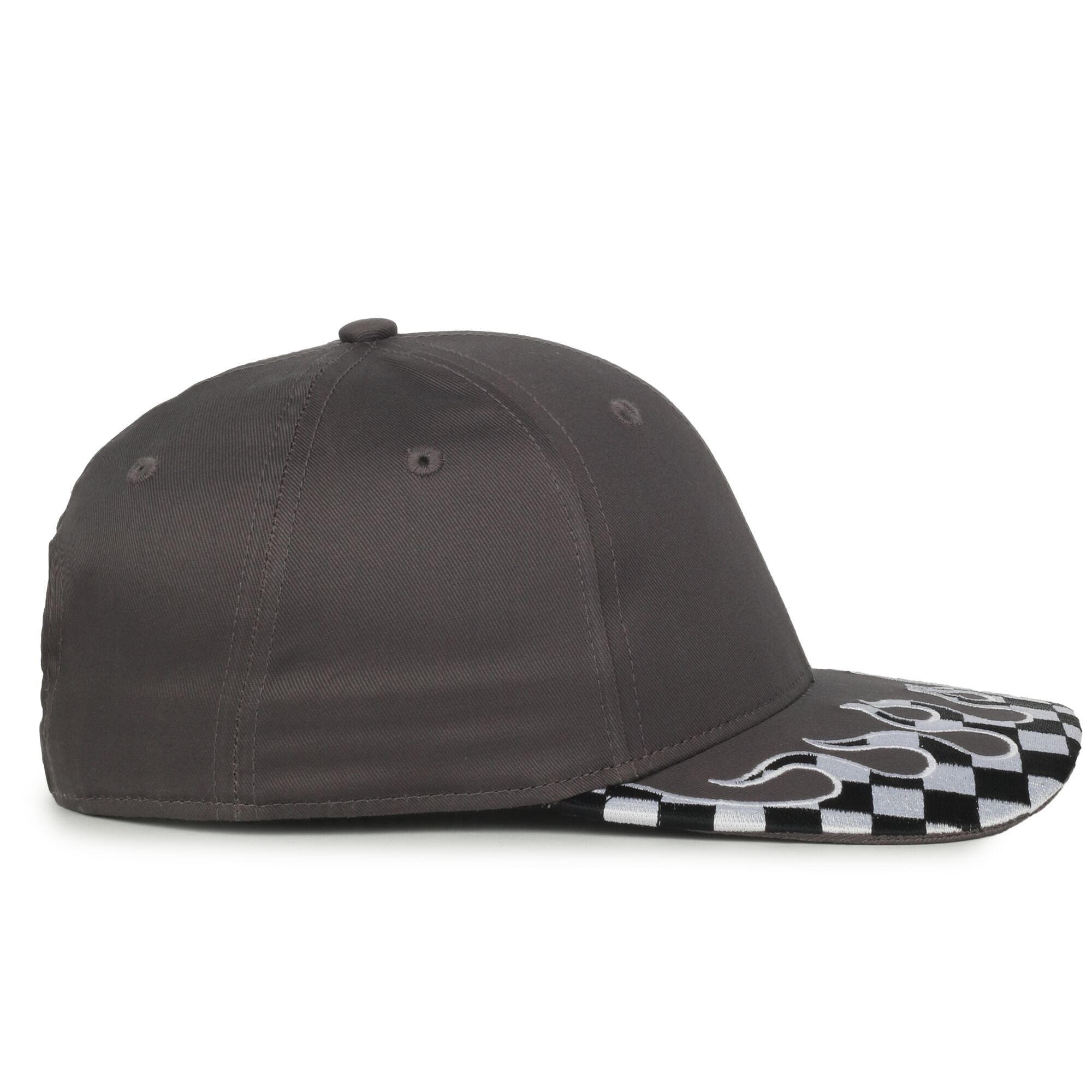 Checkered Flame Solid Back Cap 1