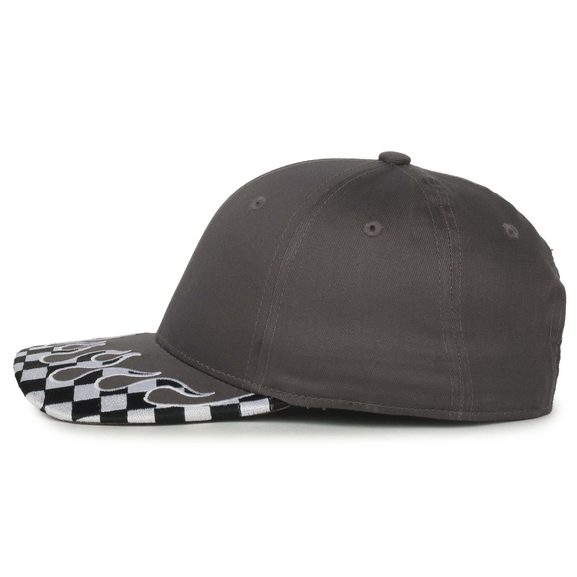 Checkered Flame Solid Back Cap 1