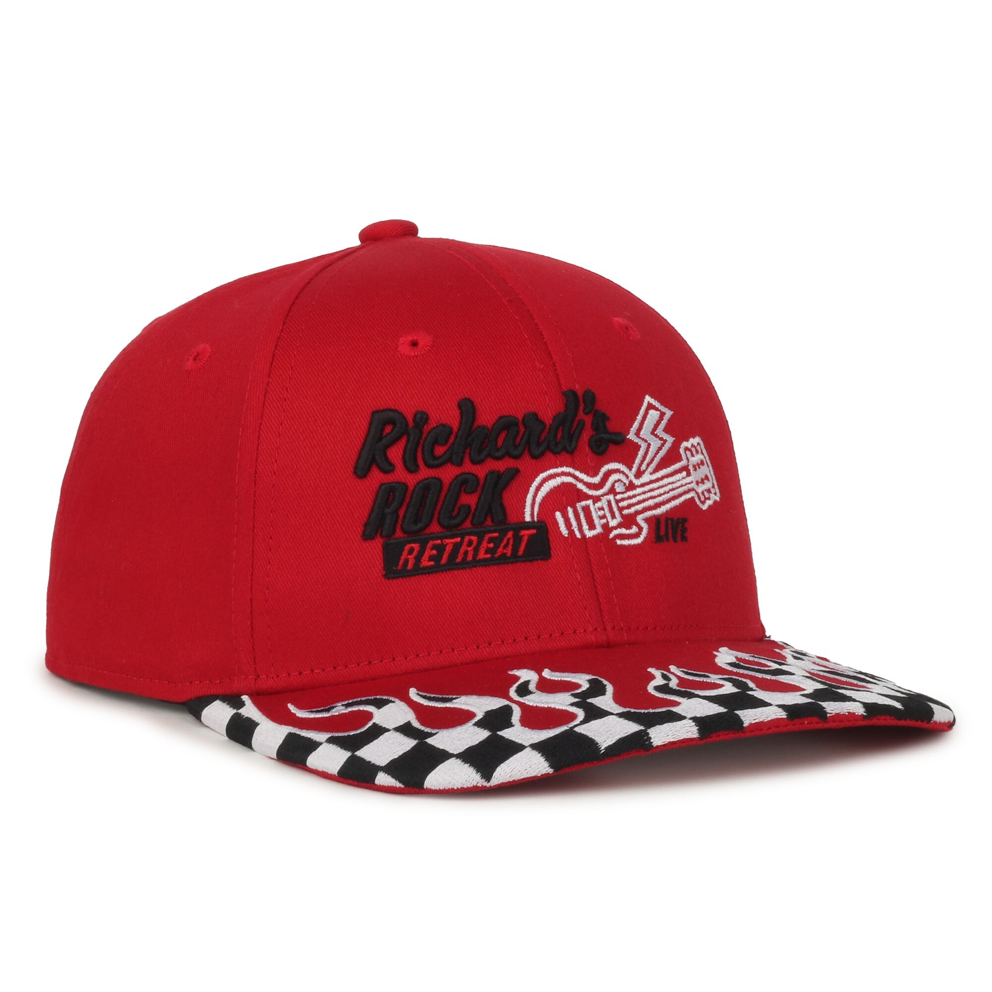 Checkered Flame Solid Back Cap 1