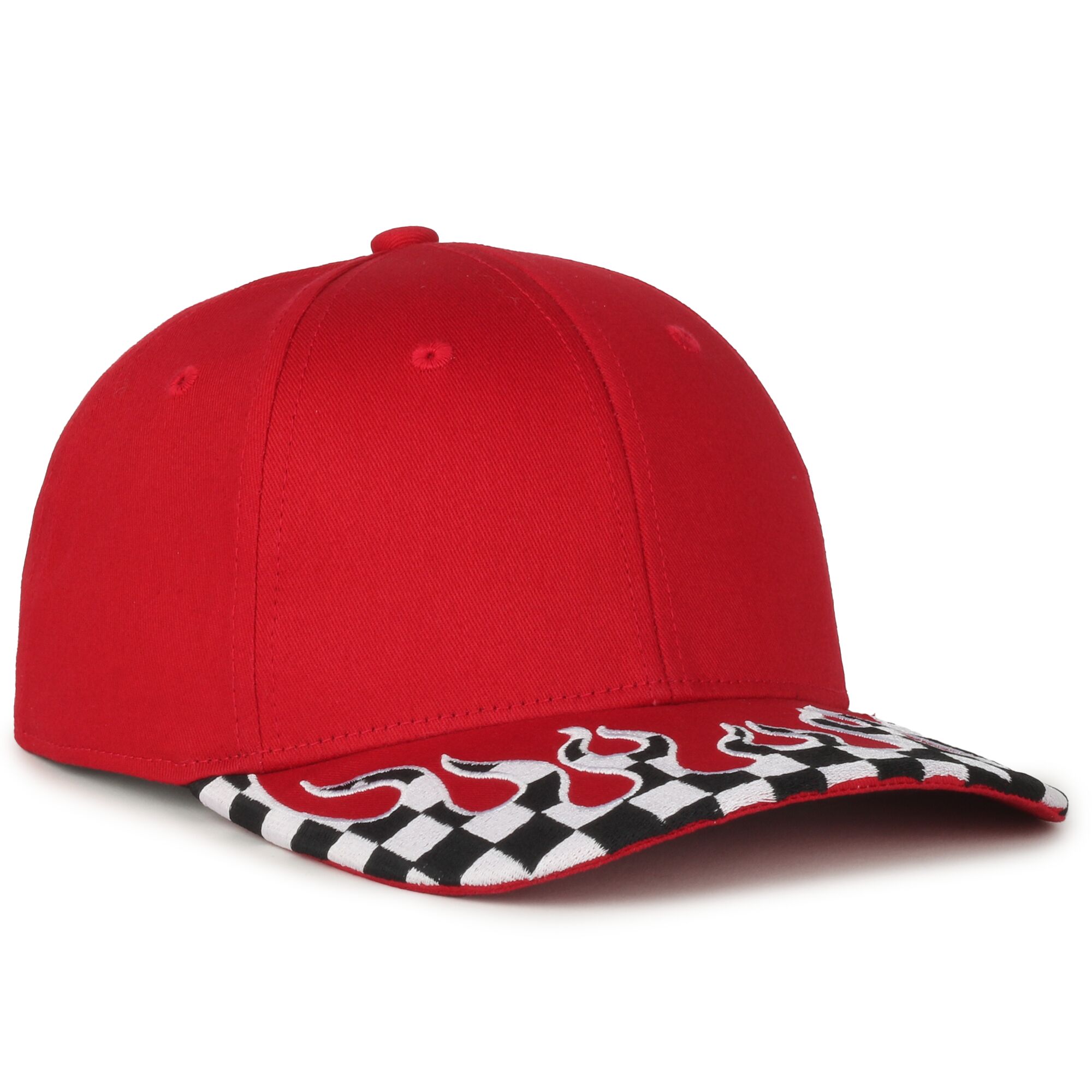 Checkered Flame Solid Back Cap 1