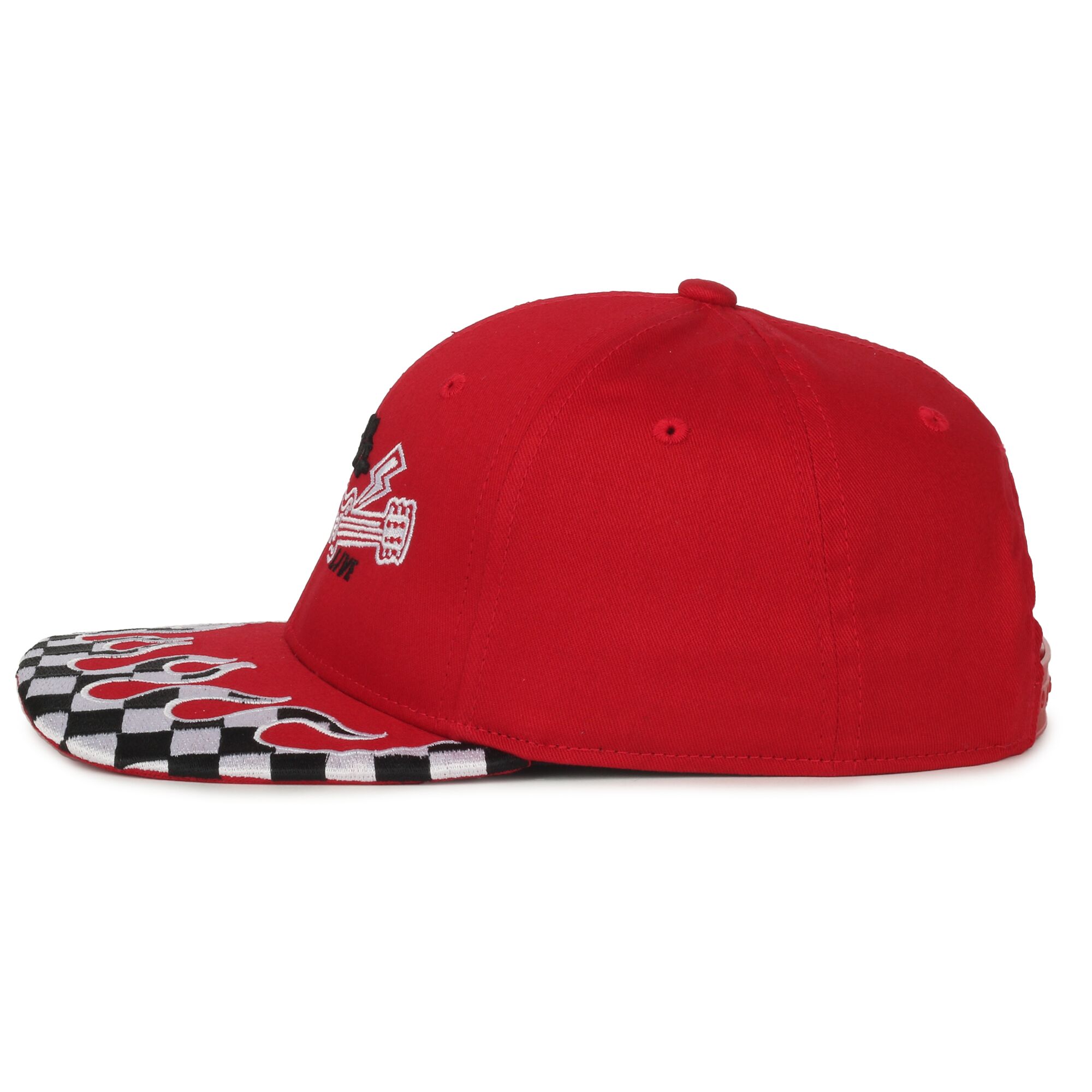 Checkered Flame Solid Back Cap 1