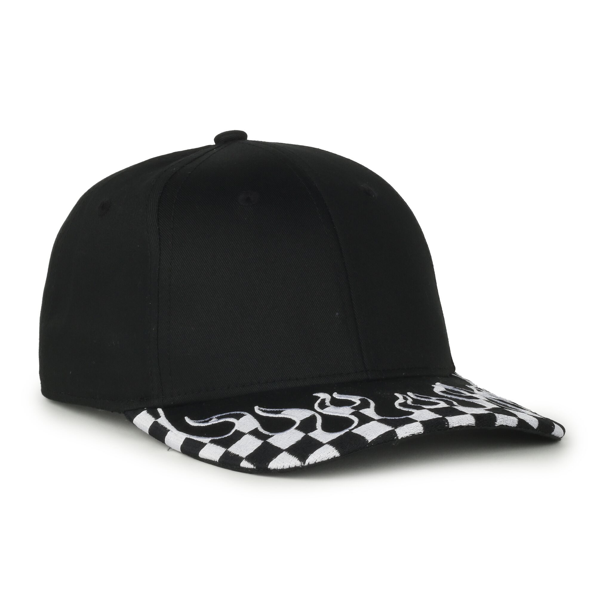 Checkered Flame Solid Back Cap 1