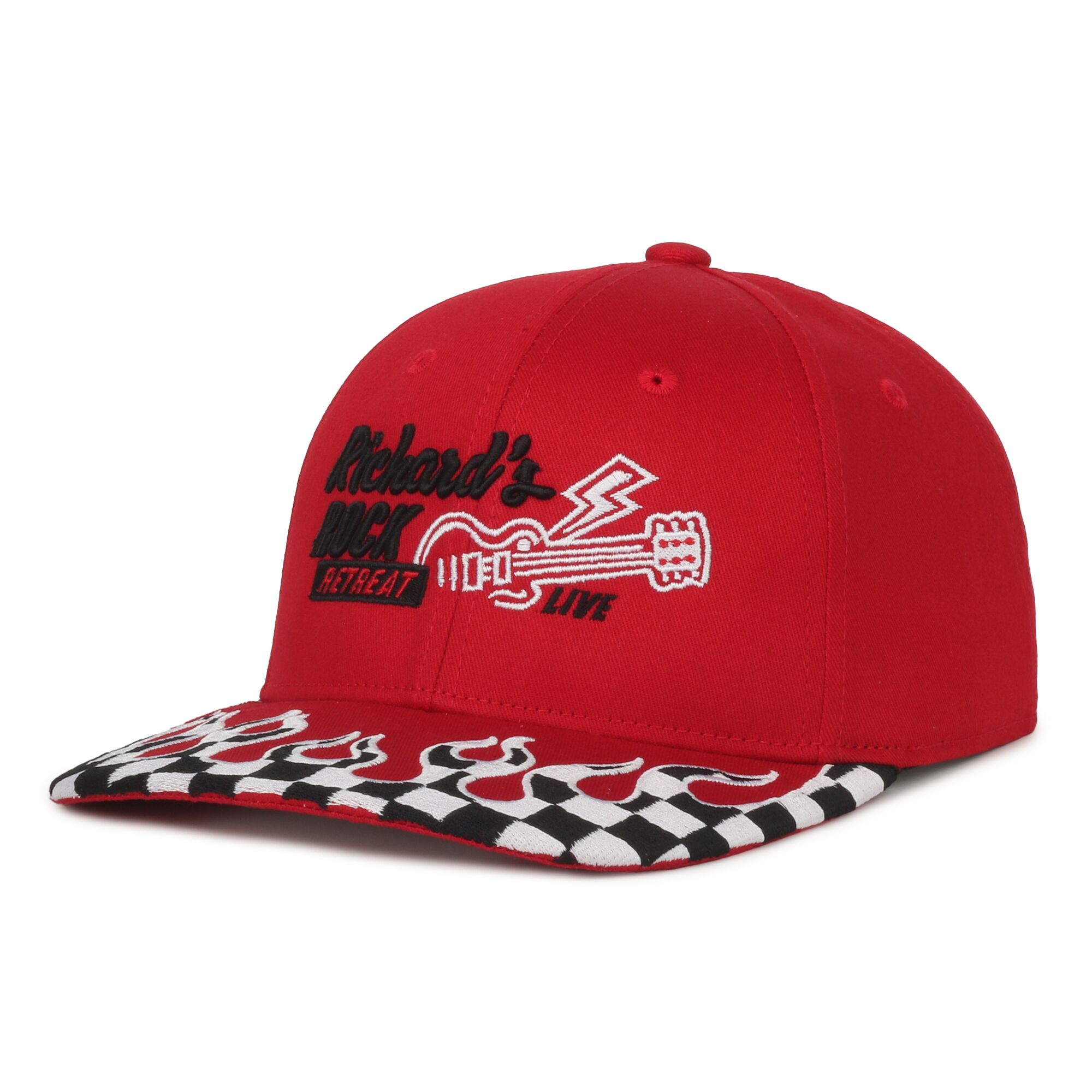 Checkered Flame Solid Back Cap 1