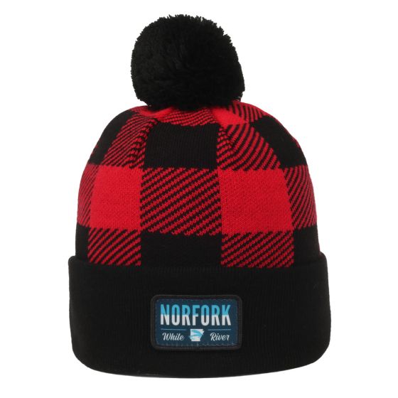 Plaid Watch Cap with Pom 1