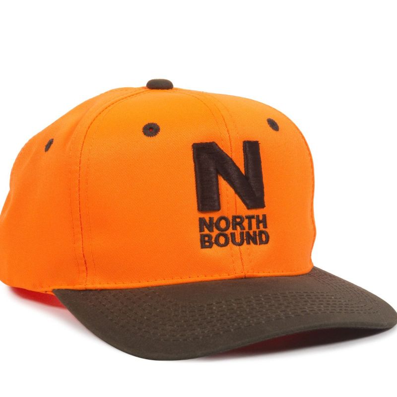 Structured Blaze Orange Cap w/Waxed Canvas Visor 1 Structured Blaze Orange Cap w/Waxed Canvas Visor 1