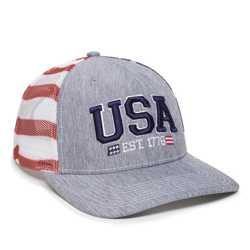 Premium Modern Trucker Cap w/Flag Mesh Back 1 Premium Modern Trucker Cap w/Flag Mesh Back 1