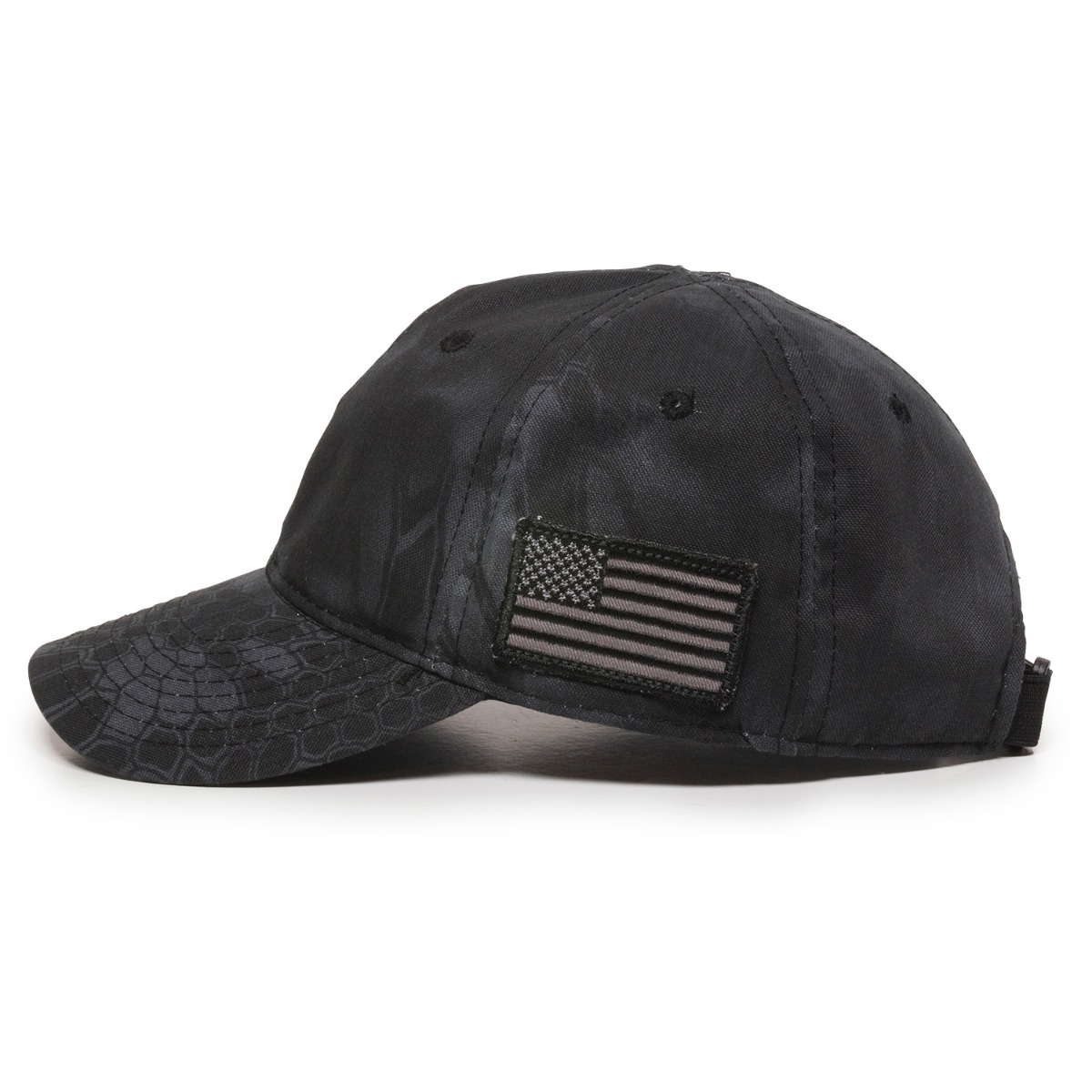 Tactical Unstructured Camo Cap w/Flag 2