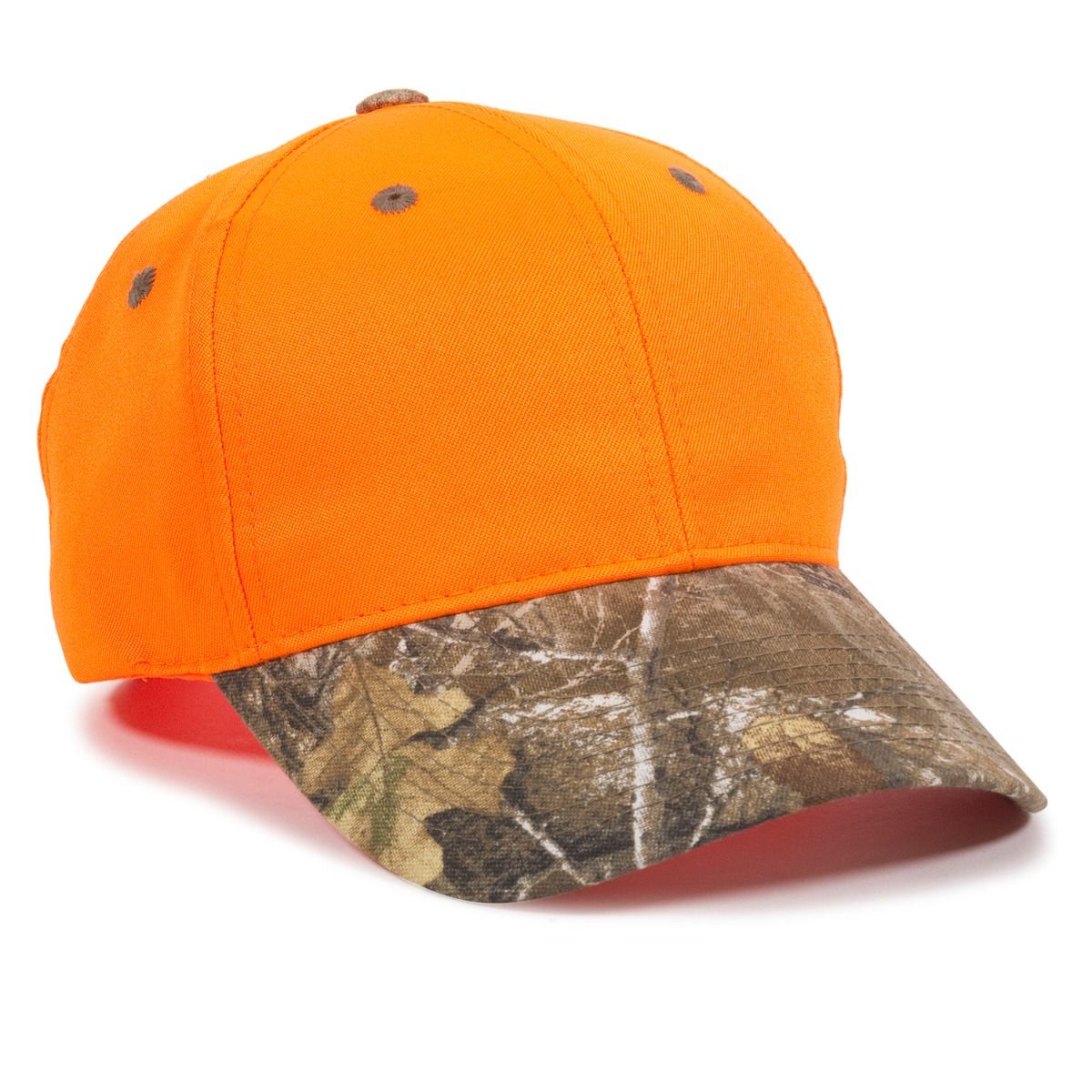 Blaze Orange Cap w/Camo Visor 1