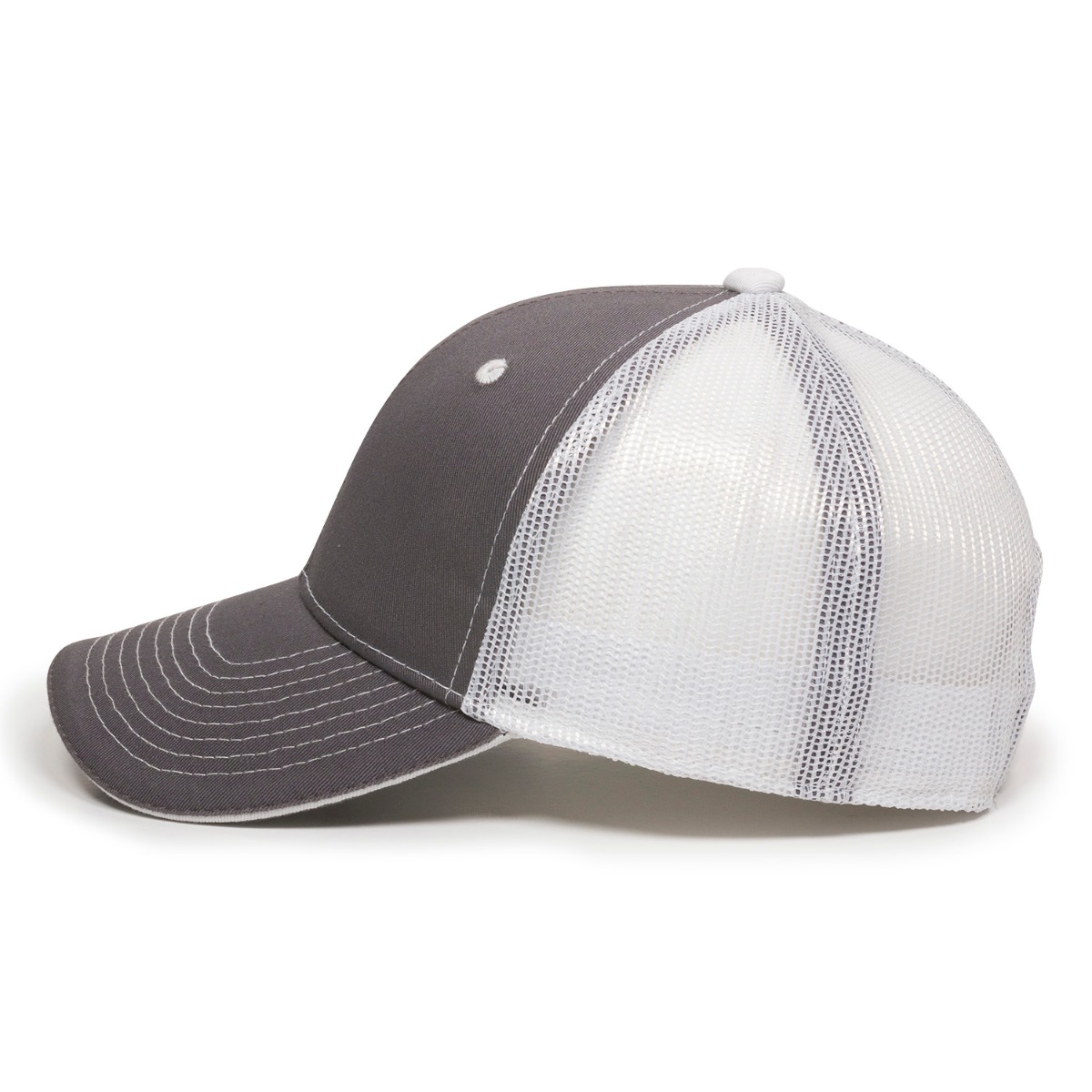 Garment Washed Trucker Hat w/Mesh Back 2