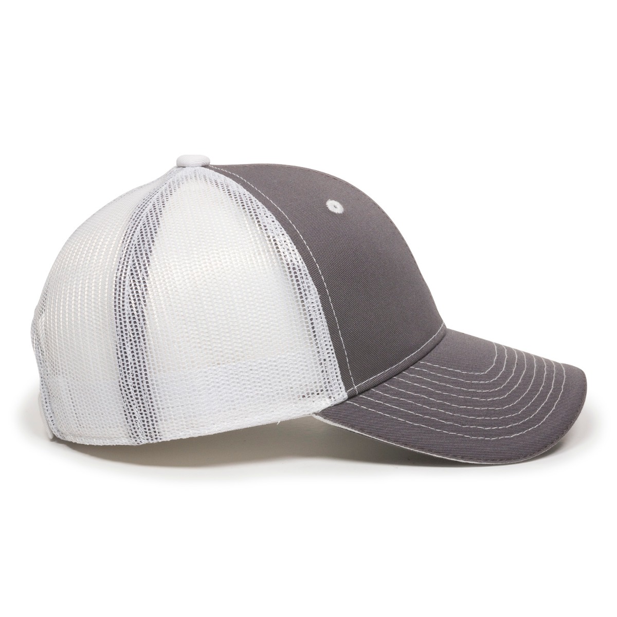 Garment Washed Trucker Hat w/Mesh Back 2