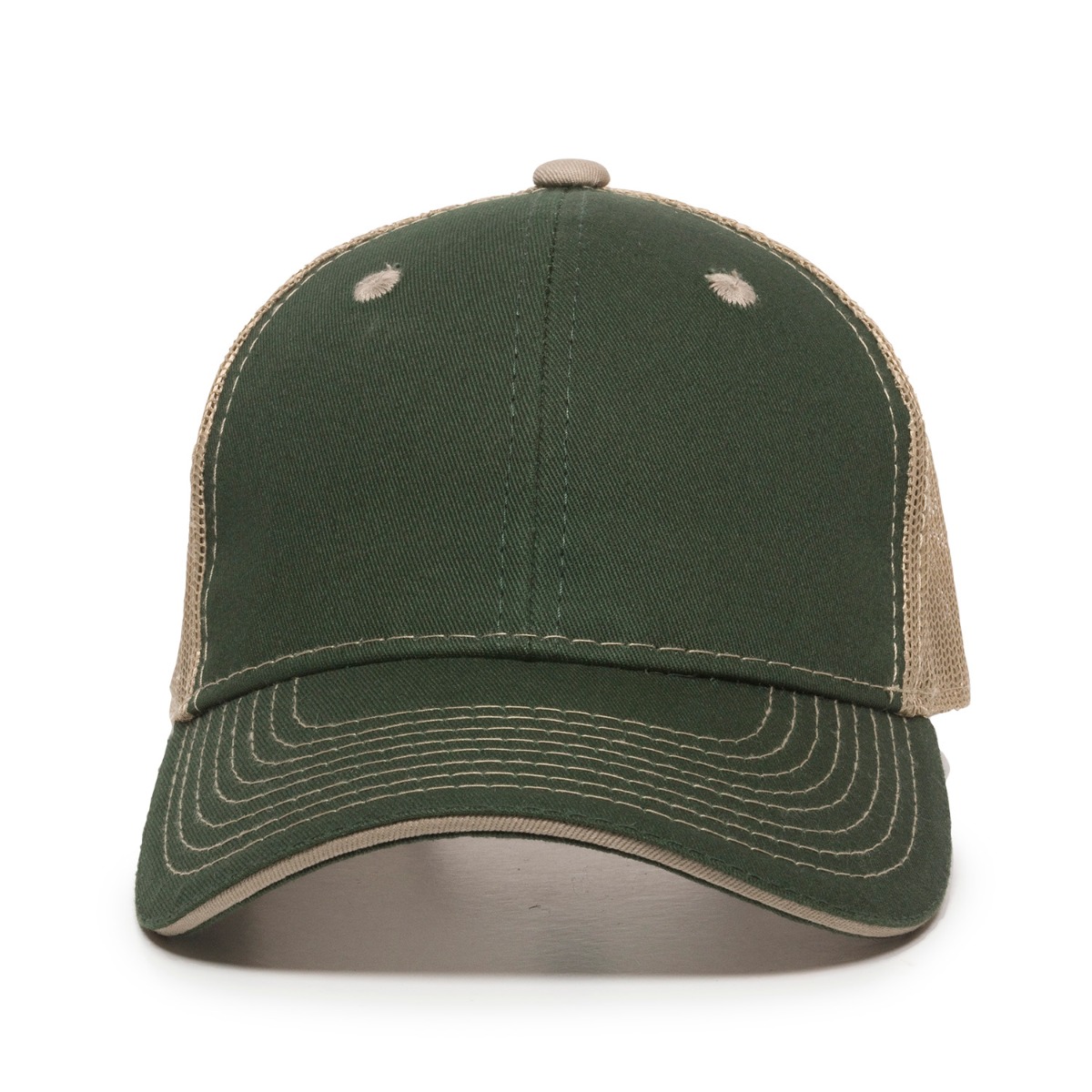 Garment Washed Trucker Hat w/Mesh Back 2
