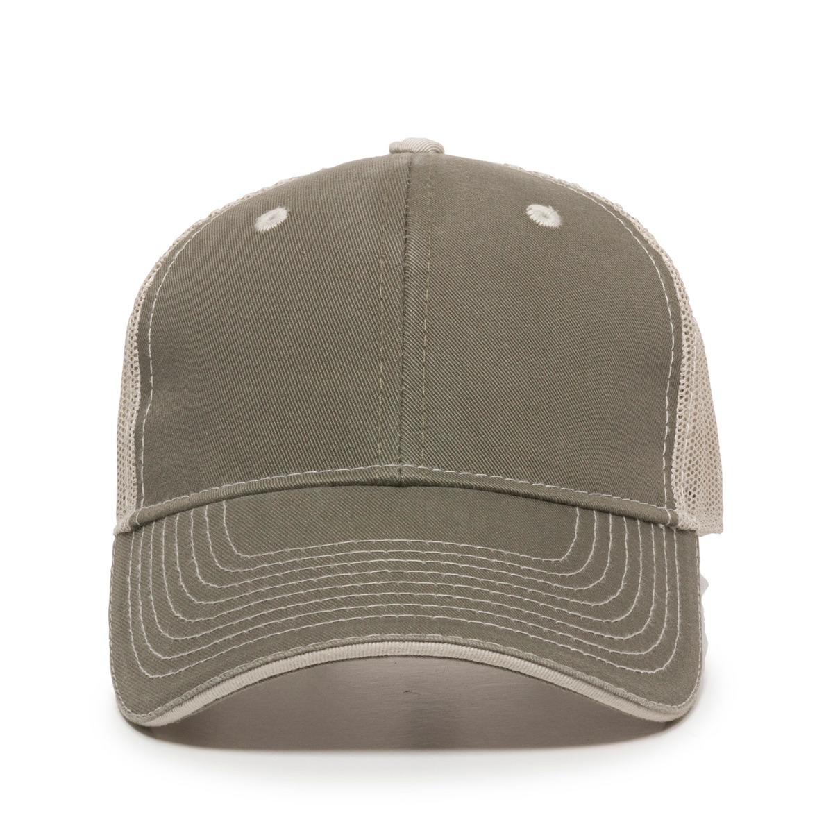 Garment Washed Trucker Hat w/Mesh Back 2