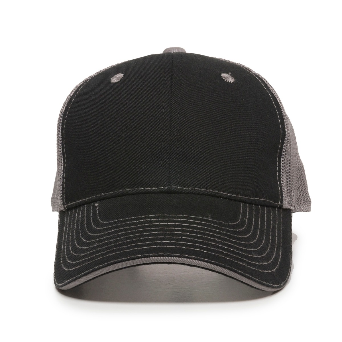Garment Washed Trucker Hat w/Mesh Back 2