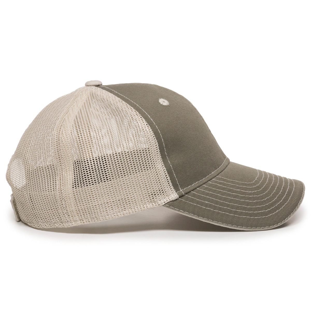 Garment Washed Trucker Hat w/Mesh Back 2