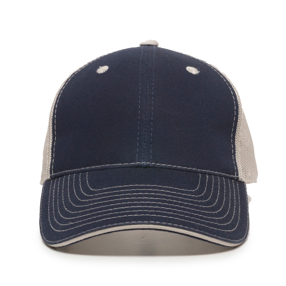 Garment Washed Trucker Hat w/Mesh Back 2