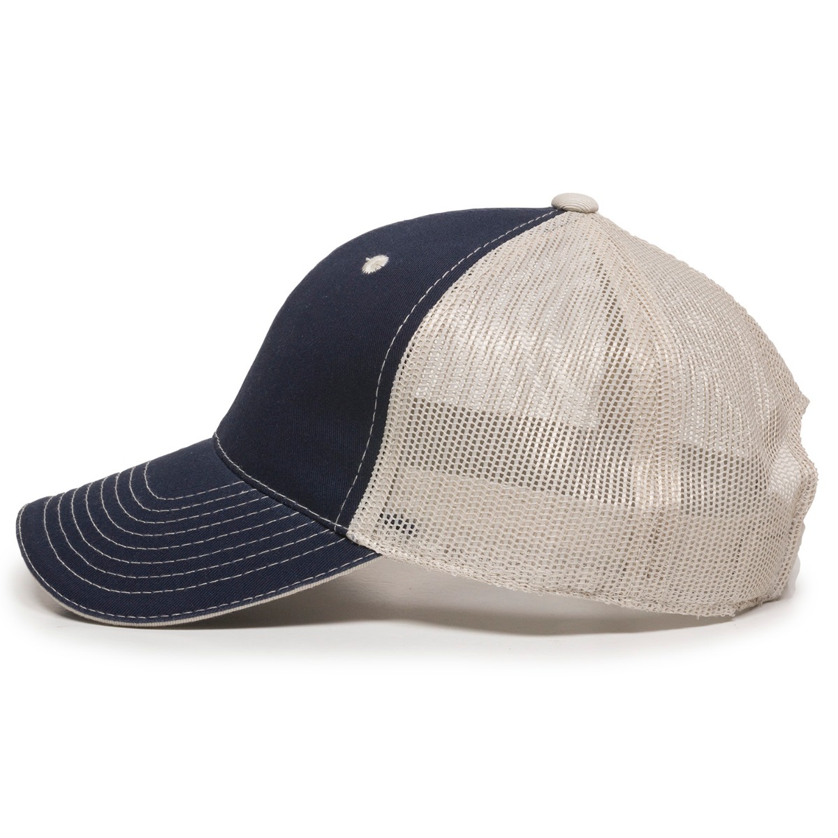 Garment Washed Trucker Hat w/Mesh Back 2