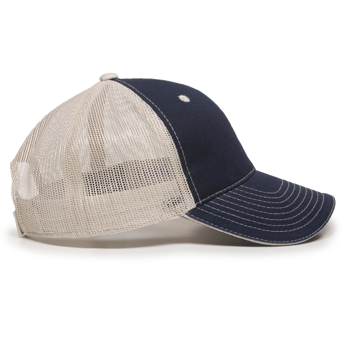 Garment Washed Trucker Hat w/Mesh Back 2